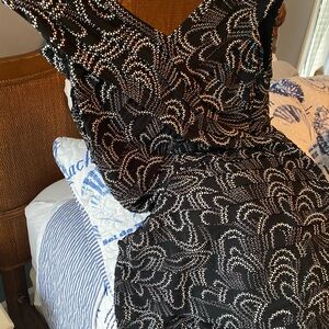 London Times Black Dress with white and black